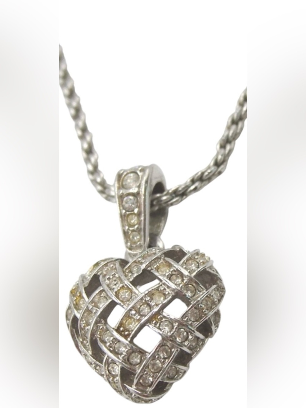 SWAROVSKI Silver Crystal Heart Pendant Necklace